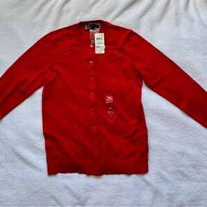 Karen Scott Vibrant Red Button-Up Cardigan